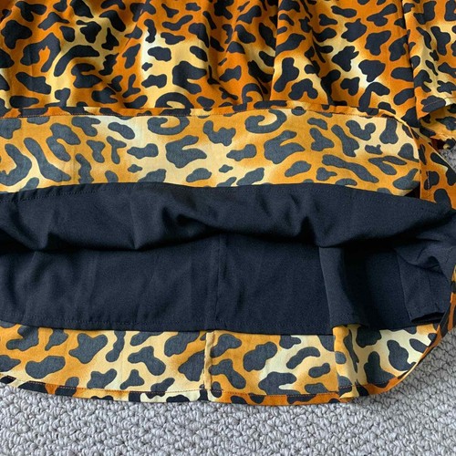W118 By Walter Baker Womens Dress Size Medium Orange Leopard Print Flared Sleeve - Picture 6 of 13