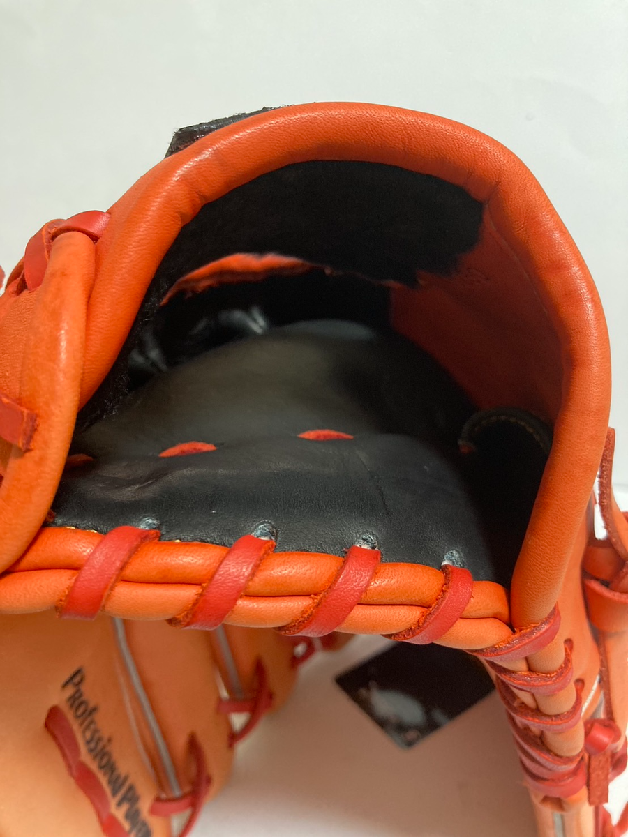 ZETT Baseball Vintage Glove Orangered Natural Leather with
