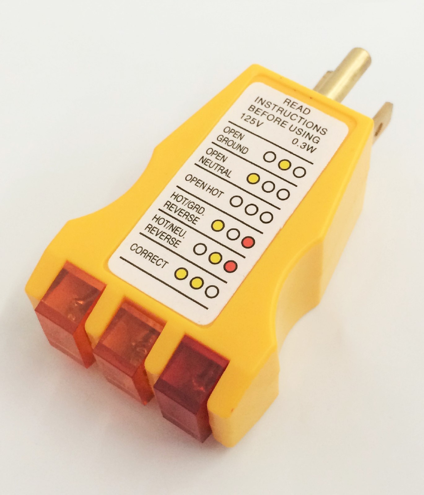 Electrical Outlet Receptacle Tester Faulty Wall Plug Wire Open ...