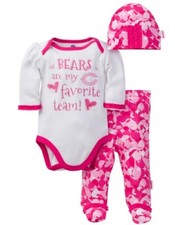 NFL Chicago Bears Baby-Girls 3 Pc. Bodysuit, Beanie and Leggings Set