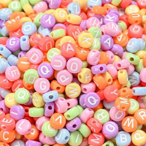 Multicolor Acrylic Spacer Beads Letter Alphabet Bead Craft Jewelry Making Charms - Picture 15 of 22