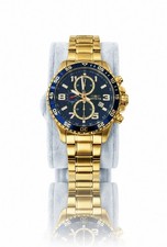 Invicta Quartz orologio uomo analogico cronografo oro, lunetta blu, data
