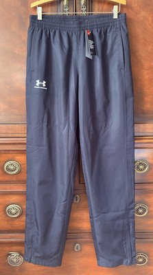 NWT Men s Under Armour Vital Woven Pants Size Large Black Joggers Zip At Ankle