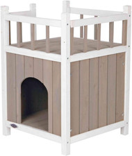 Cat Home with Balcony, Elevated Cat House, Weatherproof Shelter, Ideal for Cats