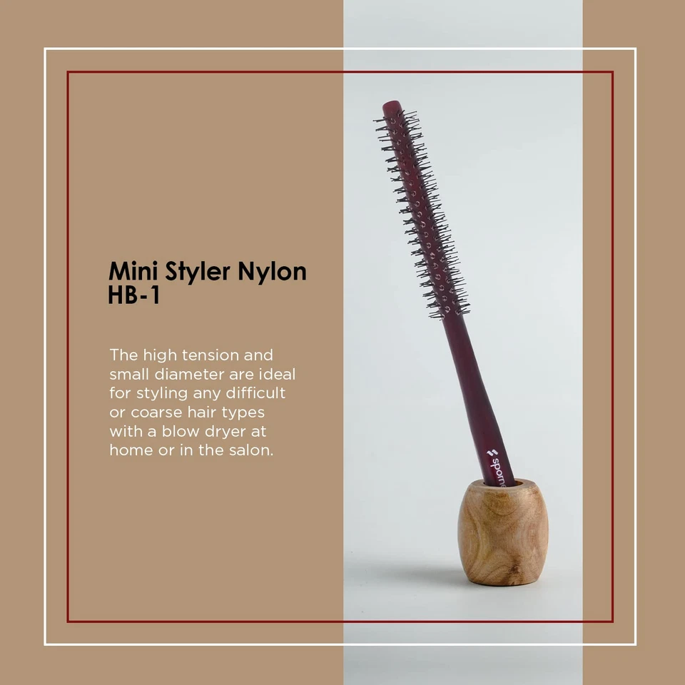 Круглая щетка Mini Styler Boar Bristle 0,75 дюйма для выдувания, объема, укладки, плавника - Изображение 2 из 4