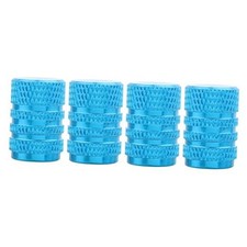 Chrome Aluminum Alloy Round Style Tire Valve Stem Caps Compatible Sky Blue