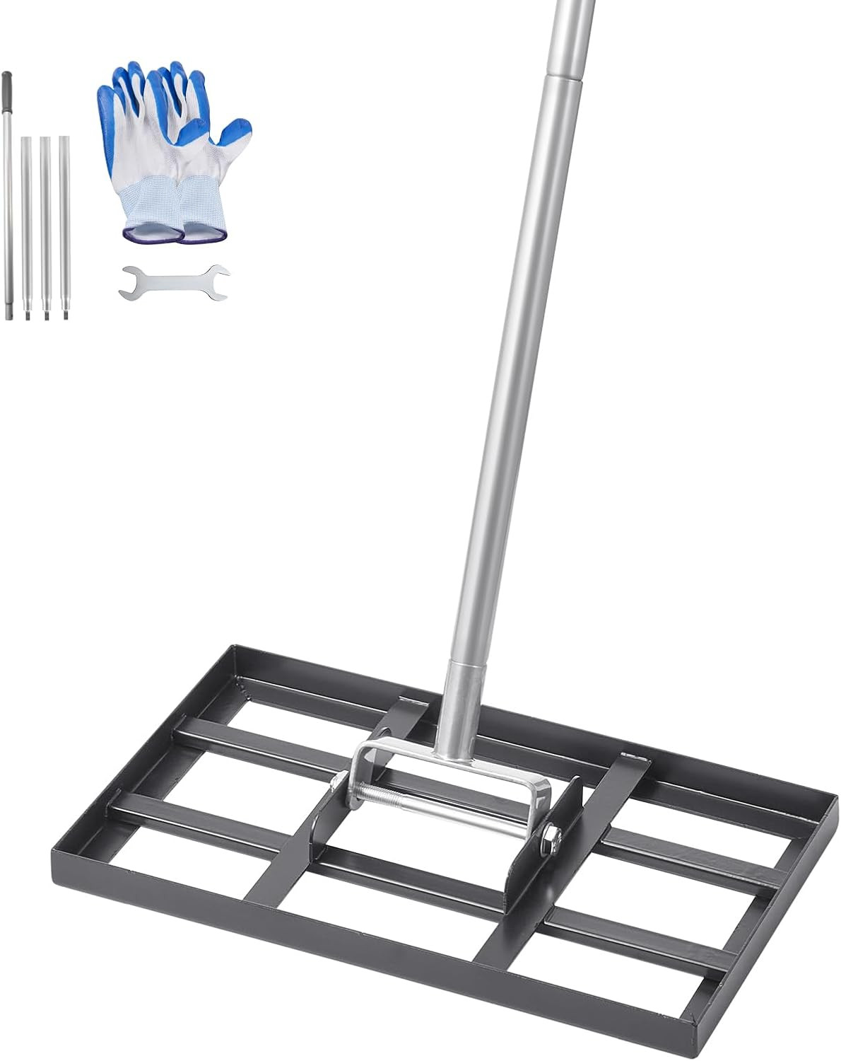 Rastrello Livellatore per Prato, Livellatore Con Manico 1980 Mm, Piastra Di Base