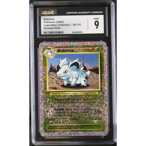CGC 9 MINT Nidorina 55/110 Legendary Collection Reverse Holo Foil Card Fireworks