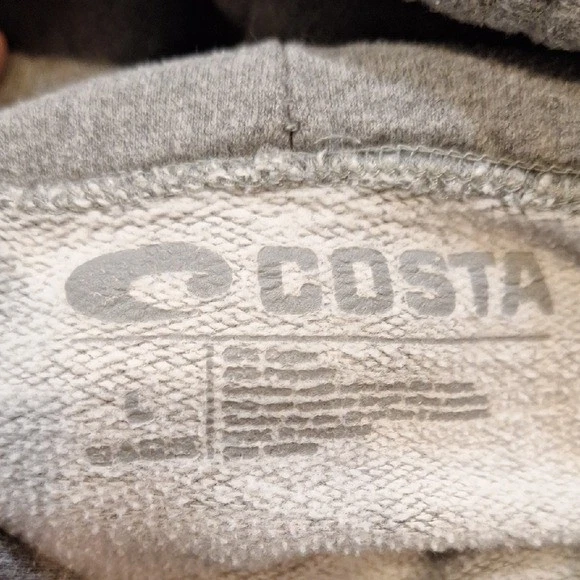 Sudadera con Capucha Costa Gris Neón Naranja Logo Talla Lg Pesca Bolsillo Frontal Foto 2 de 4