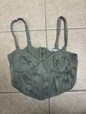 ZARA Women s Sage Green Corset Top Size Small