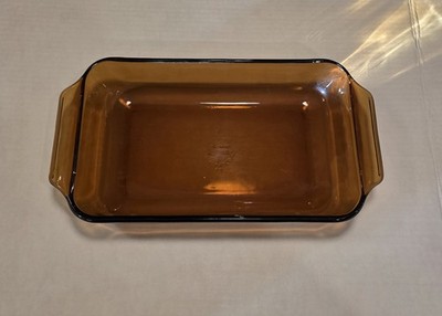 FIRE KING Anchor Hocking 441 Amber Bread Loaf Pan 1.5 Quart 5.5''x9'' Vintage