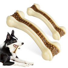 Dog Chew Toys for Aggressive Chewers Large Breed,2 Pack Beef Flavor Indestruc...