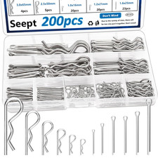 200 Pcs Cotter Pins Assortment Kit 304 Stainless Steel Hitch Pin Clip Tractor Us
