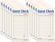 Guest Checks Books for Servers, Server Note Pads, 12 Pack, Natural Color Paper,