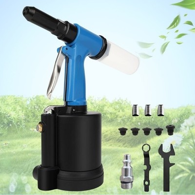 Heavy Duty Pneumatic Rivet Gun 4000LBF Air Riveter Set 3/32 to 1/4 Inch for Auto