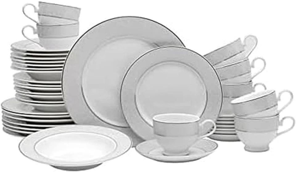 Sophisticated Porcelain Dinnerware, Service for 8 - Image 3 of 4