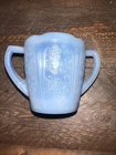 Jeannette Cherry Blossom Delphite Blue Milk Glass Open Sugar Bowl VINTAGE