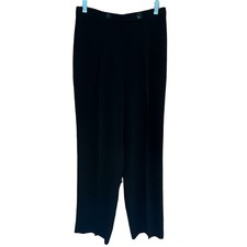 Emanual Ungaro Pants Vintage Black Pleated Front Designer Dress Slacks Size 10 P