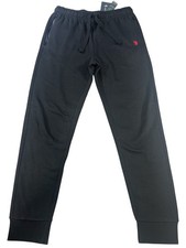 U.S. Polo Assn Men  s Small Black Fleece Joggers NWT Drawstring Sweatpants