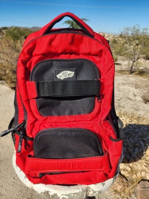 Vans Transient II Skatepack Backpack Red Black | Rare European Model 32L Bag