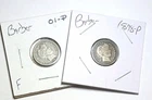 1901-P 1898-P Barber Head 90% Silver Dimes Lot of 2 #54