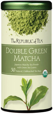 Organic Matcha Green Tea Bags, Double Green Matcha Blend, Premium Green Tea