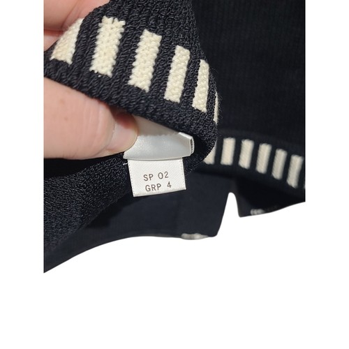St John Collection Lattice Trim Santana Knit Cardigan Size 2 Black - Picture 5 of 5