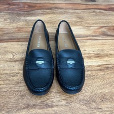 Coach Penny Loafers Black Pebbled Leather Classic Shoe