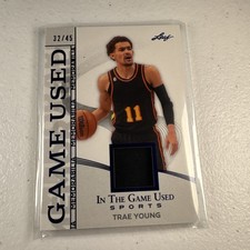 2025 Leaf In The Game Used Trae Young Game Used Patch 32/45 Atlanta Hawks