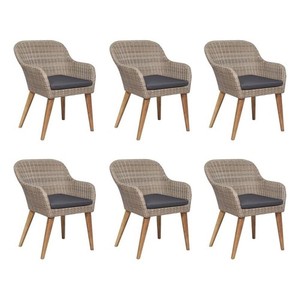 Bowery Hill Contemporary Outdoor Dining Set in Brown and Dark Gray