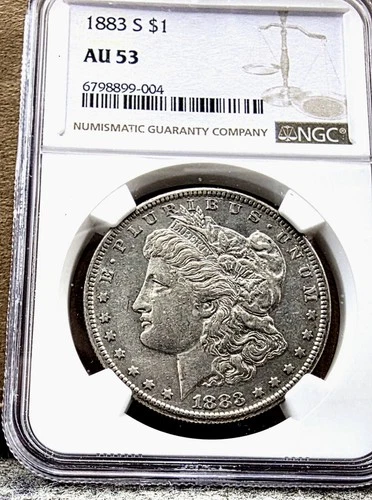 1883-S  MORGAN SILVER DOLLAR NGC AU 53 ** VERY RARE COIN** Key Date