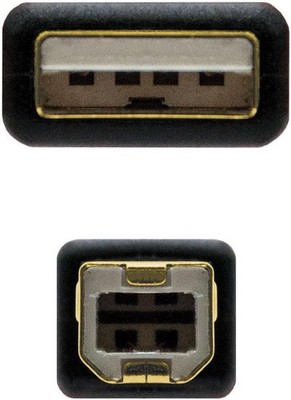 USB 2.0 Drucker Kabel A auf B 3m Ferritkern Schwarz Schnelle Datenübertragung