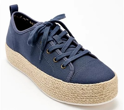 Skechers Bobs Sesame Espadrille Lace Up Sneakers -Sun Dazing-Navy-10M A644403 PO