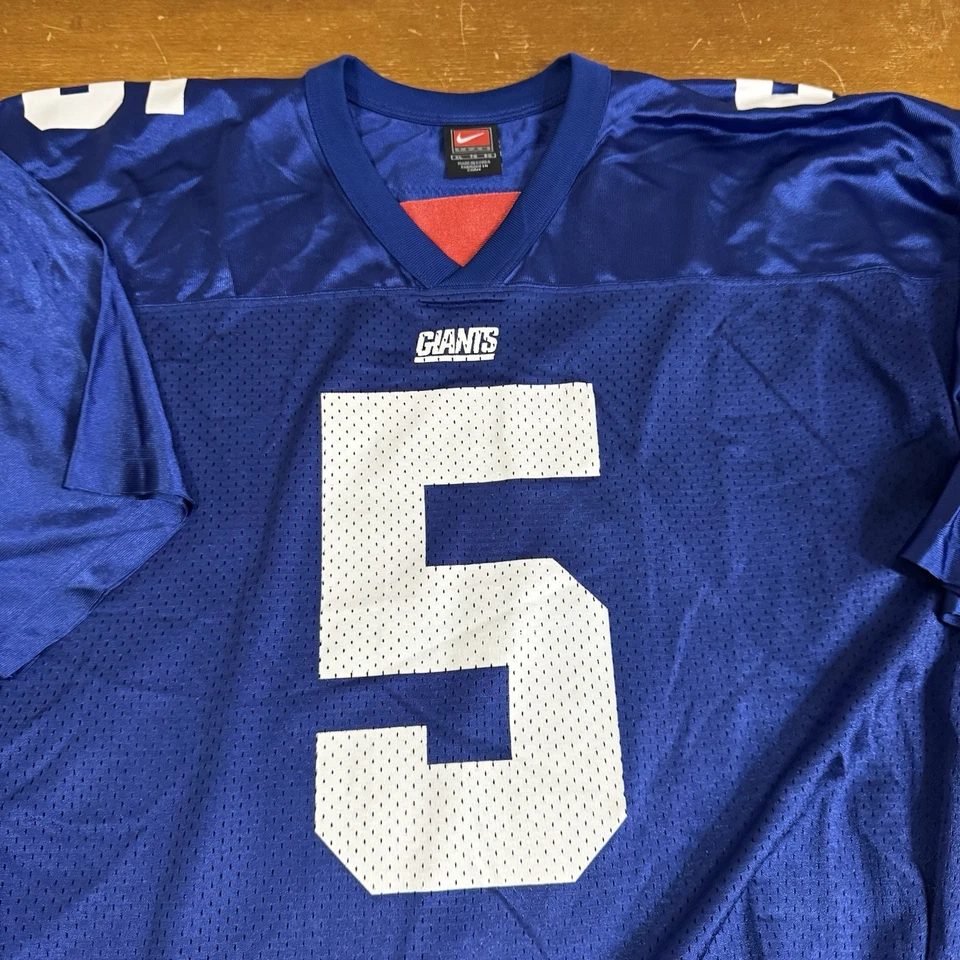 Camiseta DE COLECCIÓN de los New York Giants Para Hombre Extra Grande Azul Kerry Collins NFL Nike Foto 3 de 4