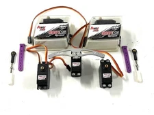 5 NEW Power HD-9001MG Standard Metal Gear Servos w/ 3 Metal Arms and Linkage
