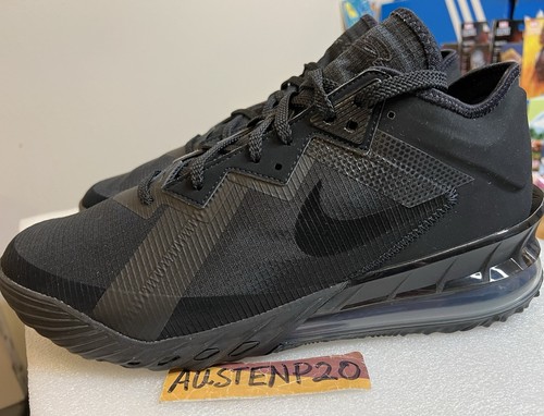 NUOVE DS Nike LEBRON JAMES 18 LOW ZERO Dark Thirty taglia 13 TRIPLE BLACK CV7562 004 - Foto 2 di 5