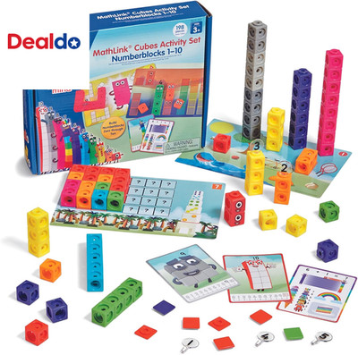 Mathlink Cubes Numberblocks 1-10 Activity Set, 30 Preschool Learning Activities,