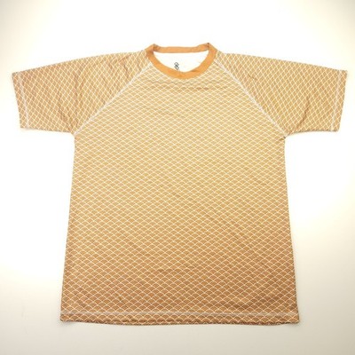 Budo Brothers Performance Scalloped Pattern Short Sleeve T Shirt Brown Men's XL