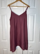 Athleta Size Large Calm Cool Slip Dress Tawny Rose Lounge Sleep Relax Summer