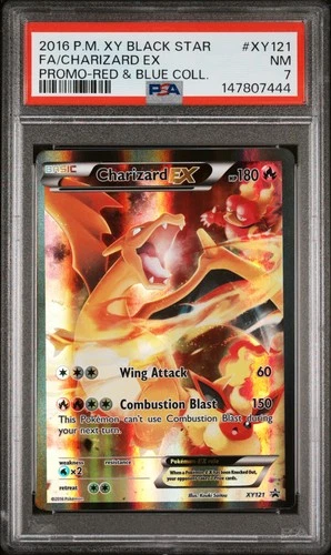 2016 POKEMON XY PROMO RED & BLUE COLLECTION FULL ART/CHARIZARD EX PSA 7
