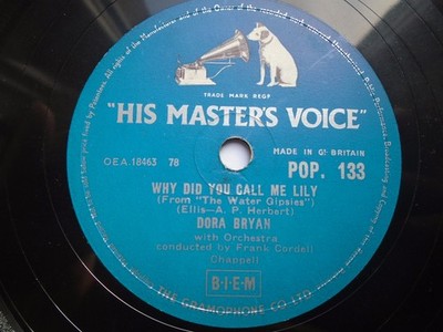 Dora Bryan Why Did You Call Me Lily 78 HMV POP133 EX 1955