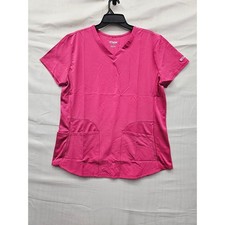 Grey's Anatomy Womens V-Neck Scrub Top Purple Polyester Blend Casual Size Large