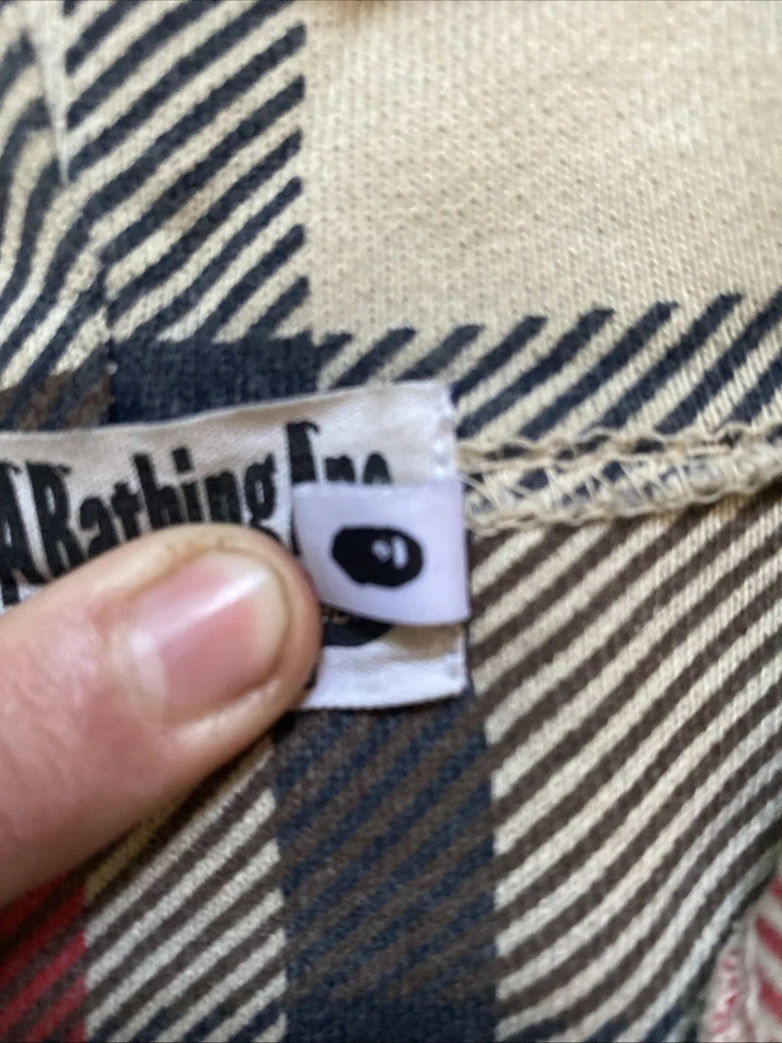 BAPE Check 2nd Ape 宽拉链连帽衫 尺寸 L 轻微磨损 无损坏 无污渍 — 第 3/4 张图片