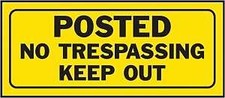 Hy-Ko 23004 Fence Sign, Rectangular, POSTED NO TRESPASSING KEEP OUT, Black