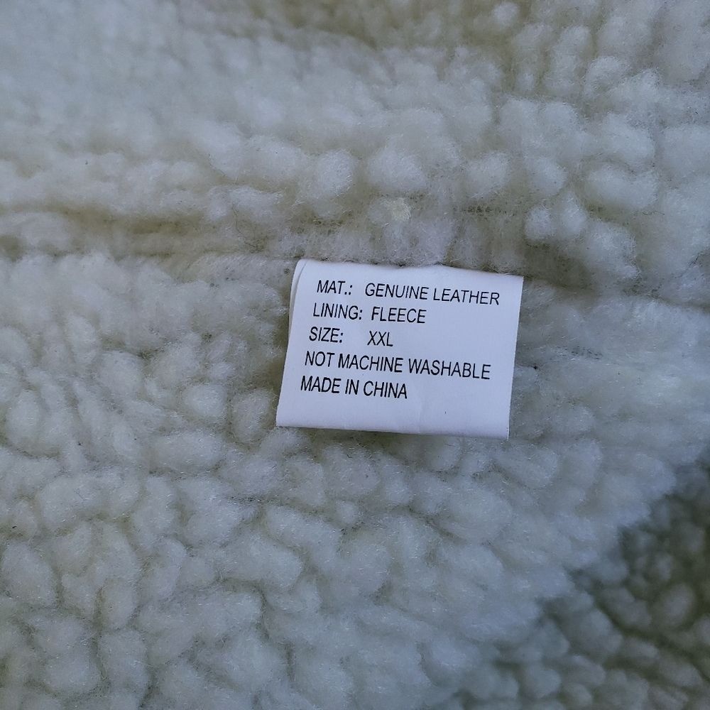 Leather Patchwork Shearling Lined Oversized Butto… - image 13