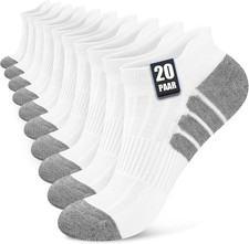 10/20 Paar Sneaker Socken Herren Damen, Atmungsaktive Baumwolle Kurze Sportsocke