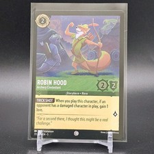  FOIL Lorcana Shimmering Skies Robin Hood - Archery Contestant 77/204 Cold Foil