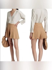 Vince Flounce Linen Blend Brown Shorts Size 8