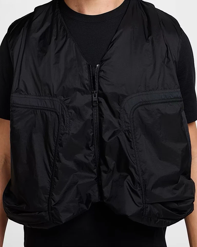 Nike Tech Lightweight Vintage Style Woven Gilet Vest Utility Black Various Sizes - Image 4 of 4