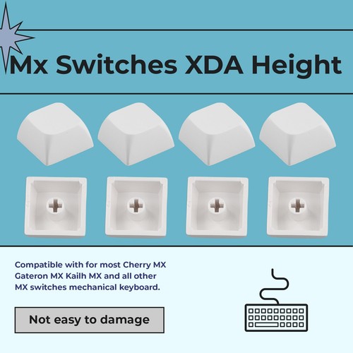 20 Key XDA Profile PBT Keycaps Mechanical Keyboard 1U 1X Print Blank9283 - Photo 6/7